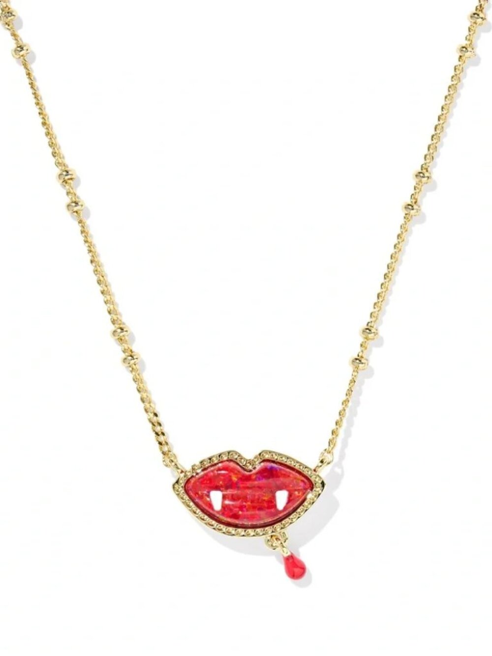 NEW Gold Kendra Scott Reversible Vampire Short Pendant Necklace Halloween NWT